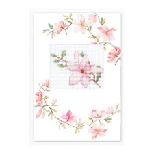 Cross stitch kit Postcard Pink Flower - Luca-S